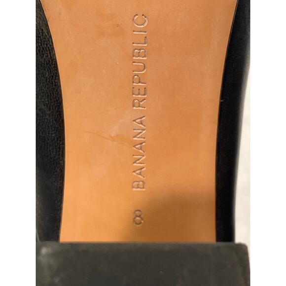 Banana Republic Women’s Leather Slingback Peep Toe Heeled Bootie Size 8 Black - Picture 7 of 8